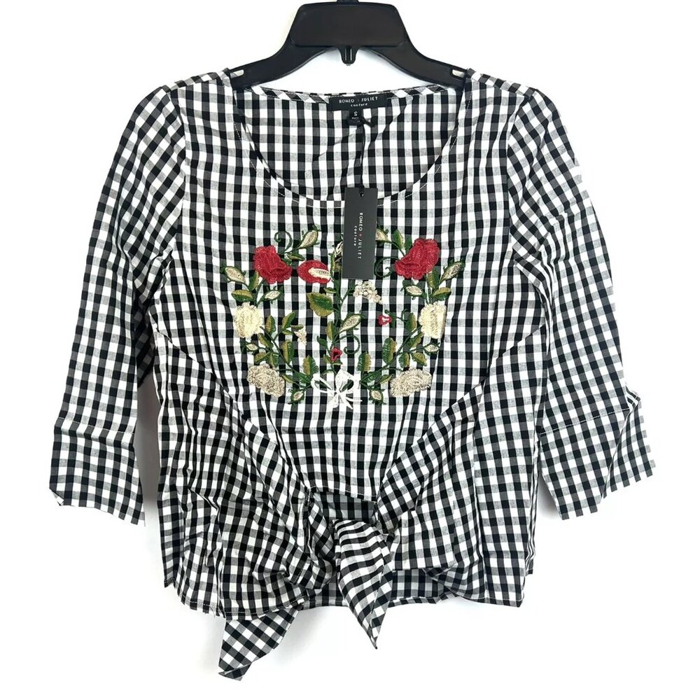 Romeo Juliet Couture Women’s Long Sleeve Black/White Top Size Small